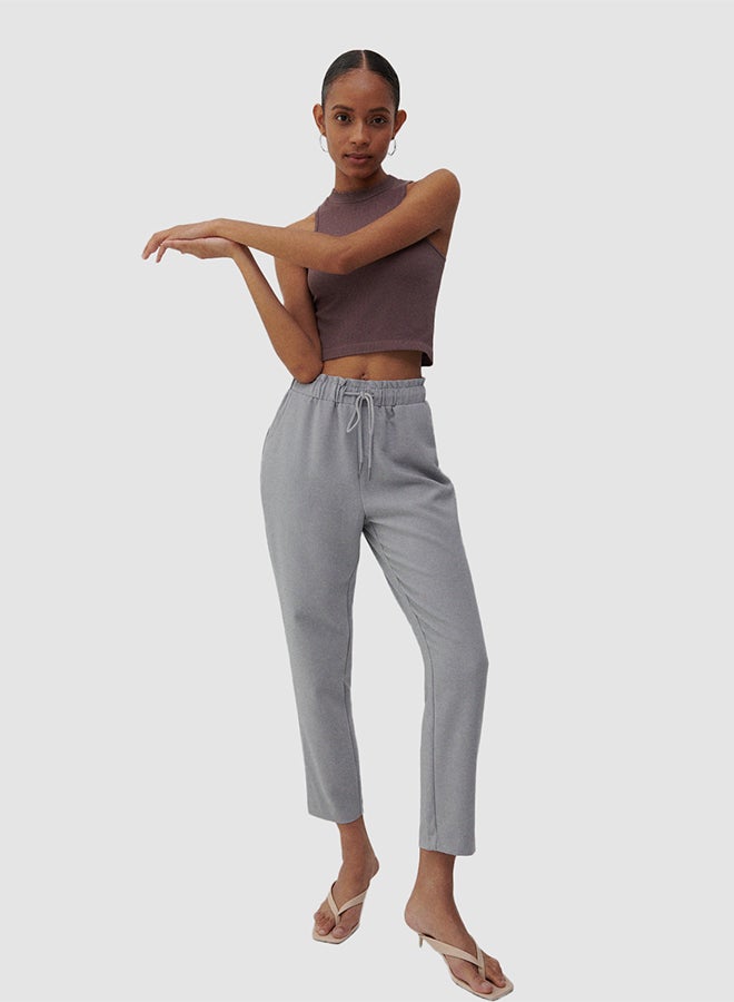 Reserved - Drawstring Pants Grey - Image 1