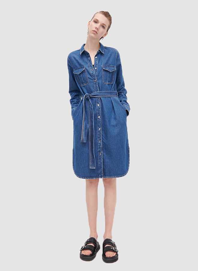 Denim Button Down Dress Blue - v1629981794/N47082018V_2