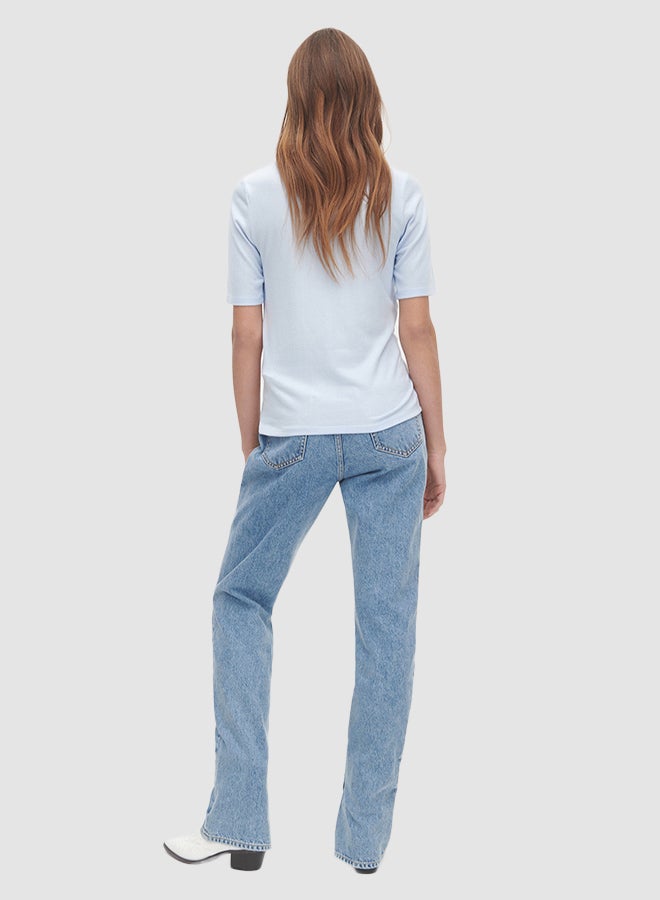 Crew Neck Top Light Blue