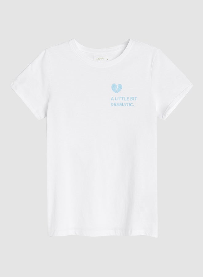 Reserved Text Print T-Shirt White - Image 3