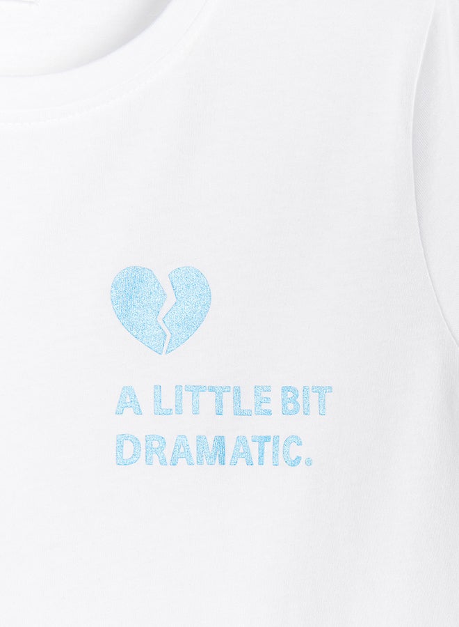 Reserved Text Print T-Shirt White - Image 2