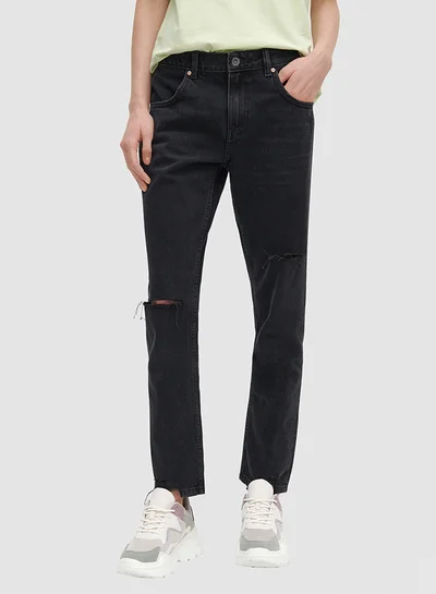 Reserved Ripped Detail Jeans Black