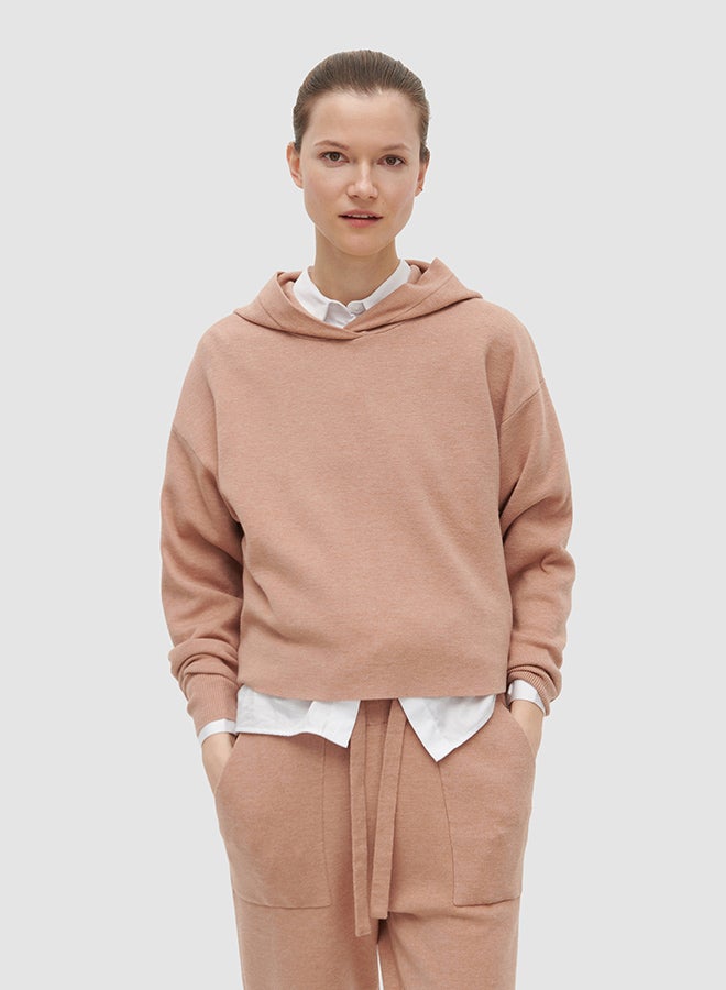 Long Sleeve Hoodie Beige