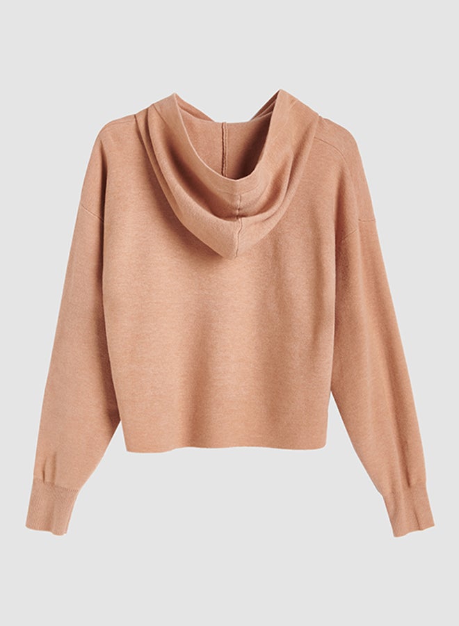 Long Sleeve Hoodie Beige
