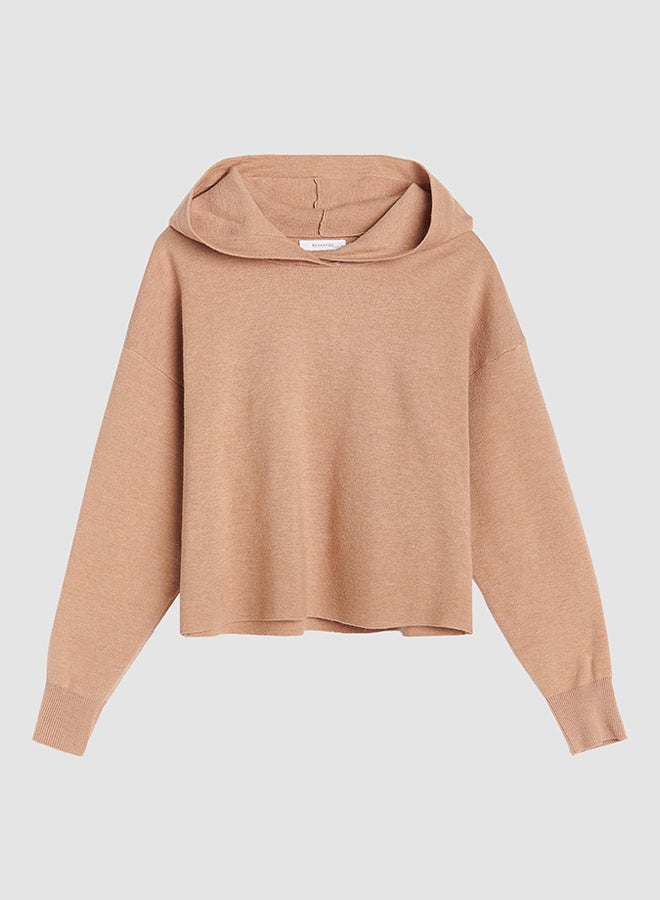 Long Sleeve Hoodie Beige