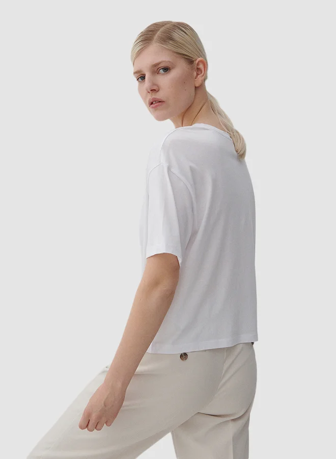 Reserved Text Print Boxy T-Shirt White