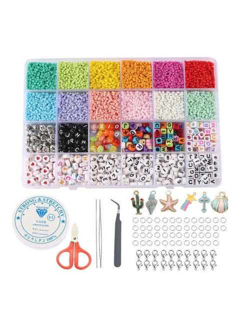 DIY Glass And Alphabet Bead Set