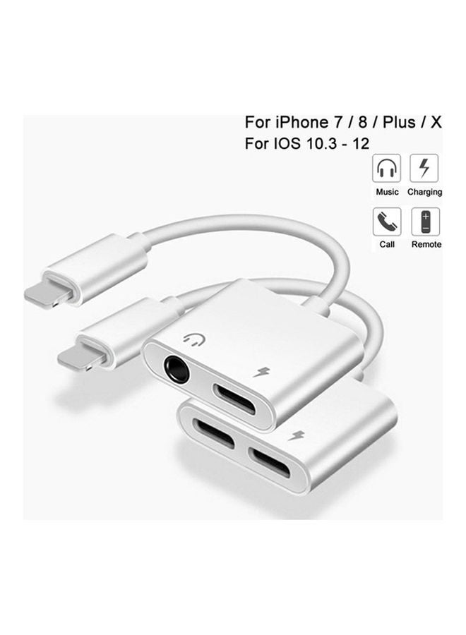 2 in 1 Smartphone Cable Adapter White - Image 5