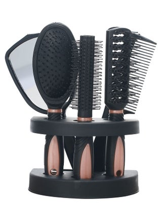 5-Piece Hair Combs With Storage Base Pink/Black - v1629985853/N50479644A_1