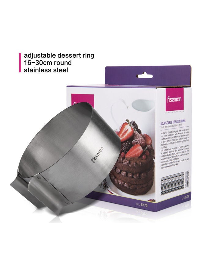 Fissman Stainless Steel Adjustable Dessert Ring Silver 16-30cm  - Image 3