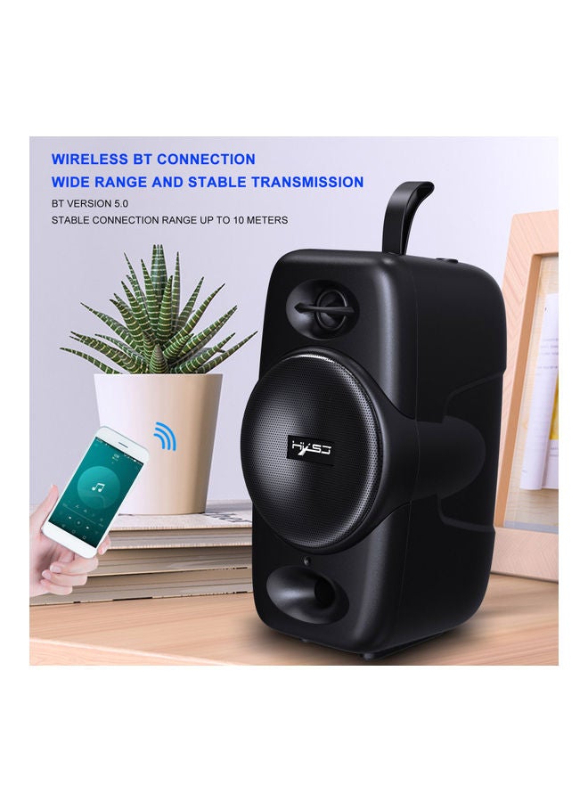 HXSJ - Q8 Desktop Wireless 5.0 Portable Speaker TWS Connection V9288_P Black - Image 1