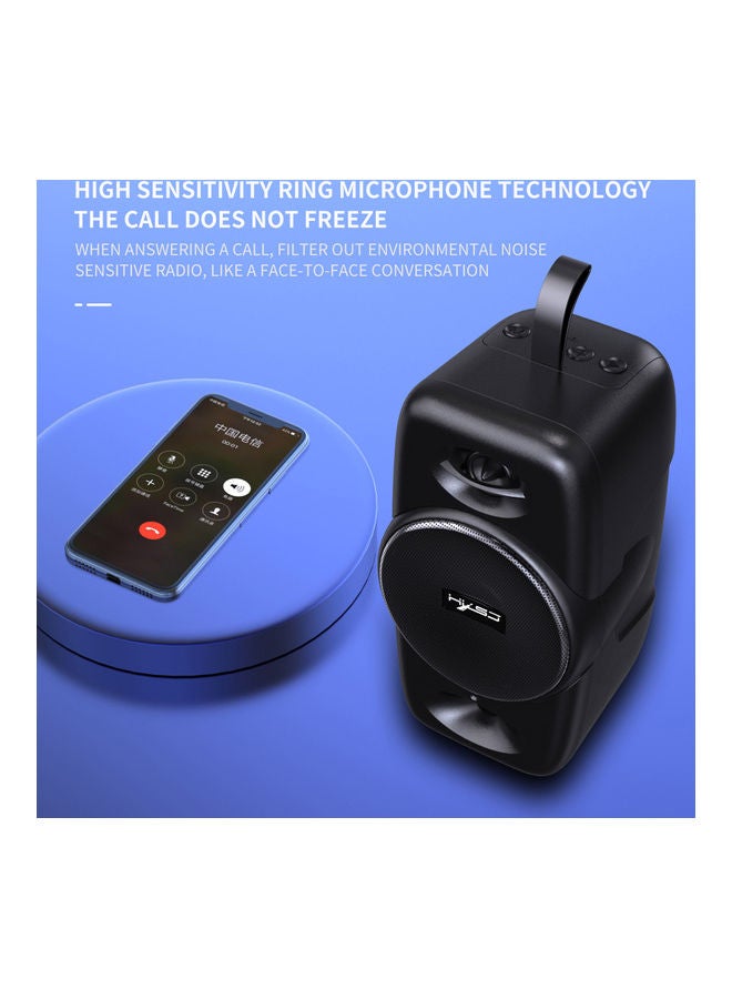 HXSJ - Q8 Desktop Wireless 5.0 Portable Speaker TWS Connection V9288_P Black - Image 1