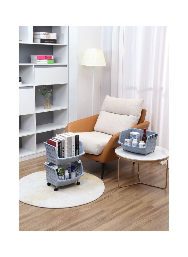 LAWAZIM 3-Tier Multipurpose Stackable Storage Rack Blue 35.8 x 32.5 x 74cm - Image 5