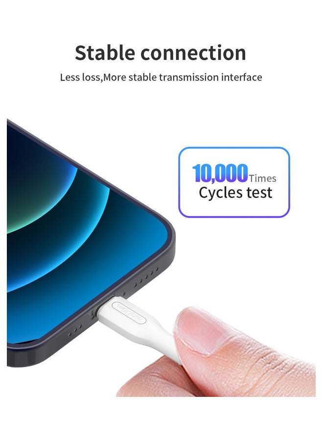 Wopow - Lightning To USB Fast Charging Cable White - Image 1