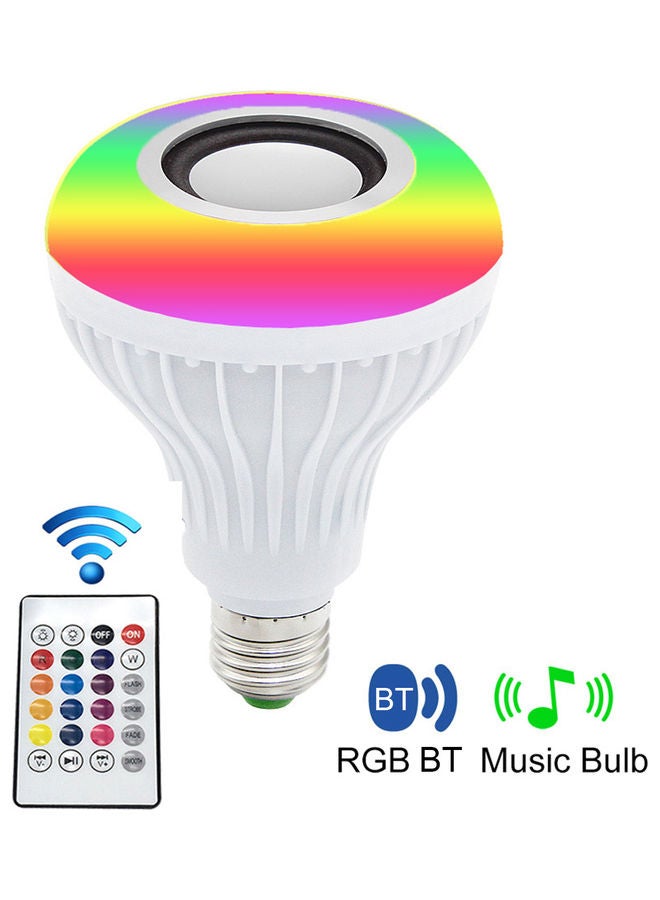 مصباح LED موسيقي ملون بإضاءة متعددة الألوان RGB بقدرة 12 وات مع جهاز تحكم عن بعد أبيض 14X10.00X10.00سم - v1629989432/N50470902A_4