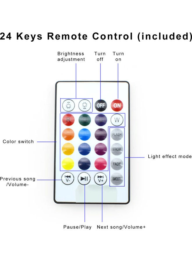 Generic - 12W RGB Colorful Music LED Bulb With Remote Control White 14X10.00X10.00cm - Image 1