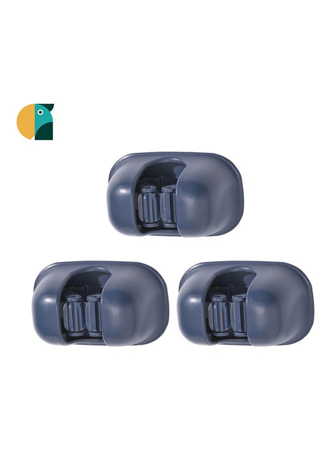3-Piece Wall Mounted Mop Holder Dark Blue 4.7X9.5X5.9cm - Image 1
