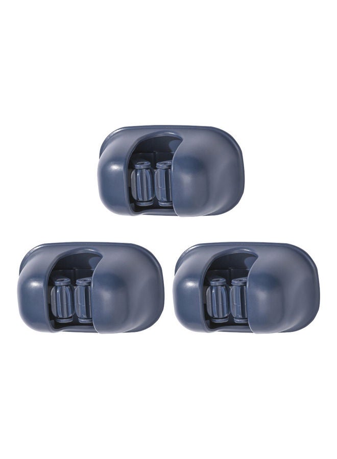 3-Piece Wall Mounted Mop Holder Dark Blue 4.7X9.5X5.9cm - Image 2