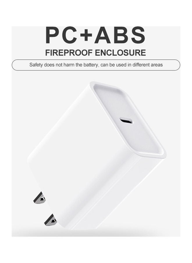 Type-C 18W Fast Charging Adapter  US Plug White - Image 2