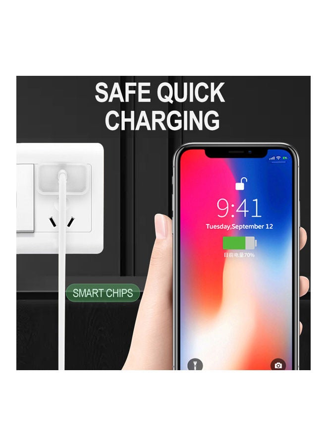 Type-C 18W Fast Charging Adapter  US Plug White - Image 4