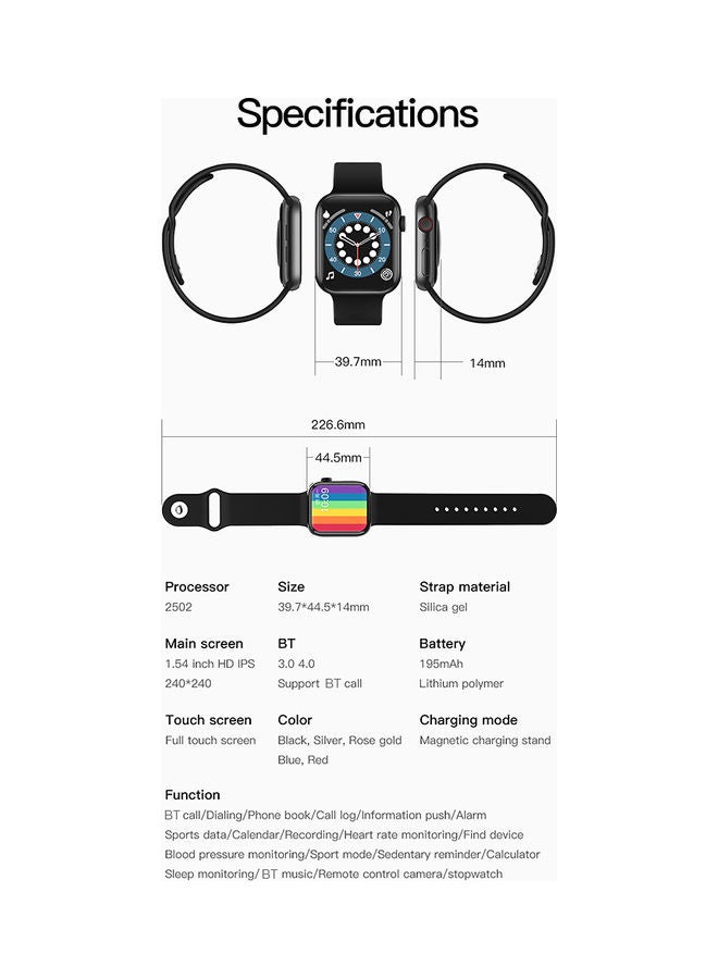 LD6 Global Version Smart Watch  1.54'' 2.5D HD IPS  Screen Rose Gold - Image 3