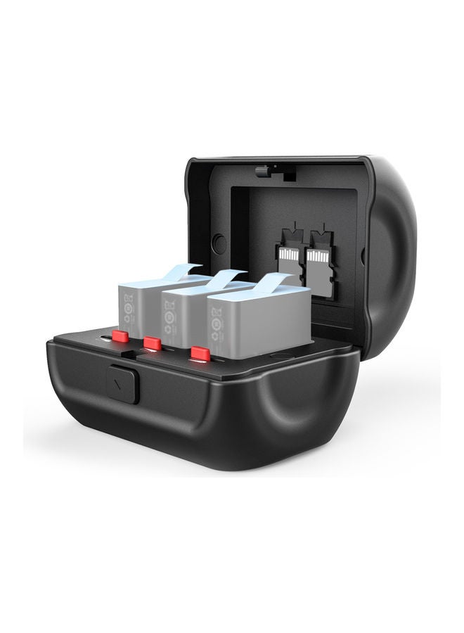 Ulanzi 3-Slot Action Camera Battery Storage Holder Case Box Black  - Image 1