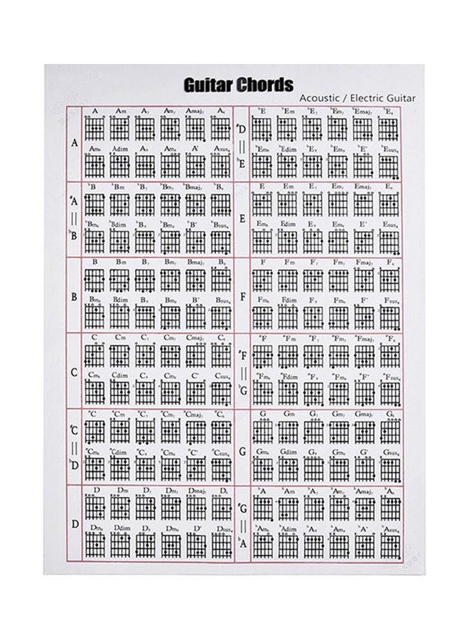 Generic - Acoustic/Electric Guitar Chords Sheet - Image 1
