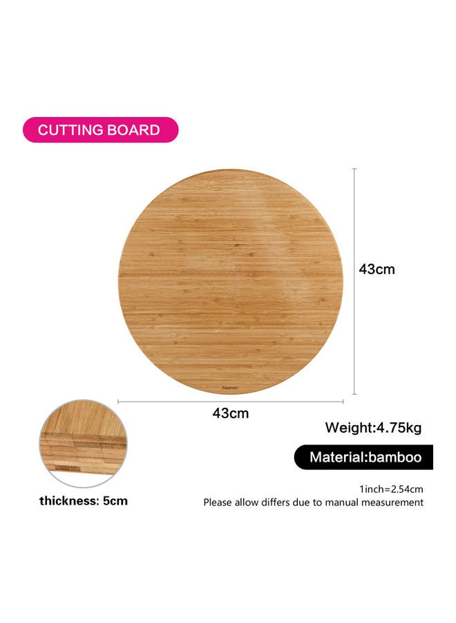 Fissman Round Bamboo Cutting Board Beige 43 x 5 x 43cm  - Image 2