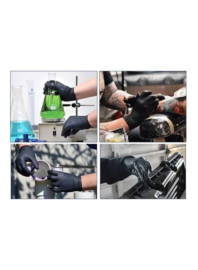 Pair Of 50 Disposable Latex Gloves Black - Image 2