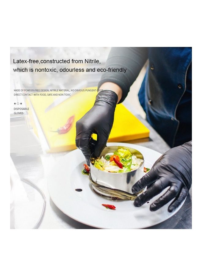 Pair Of 50 Disposable Latex Gloves Black - Image 3