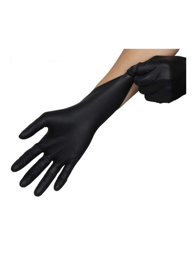 Pair Of 50 Disposable Latex Gloves Black - Image 1