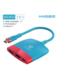 Portable Switch Dock TV Dock for Nintendo Switch Red/Blue