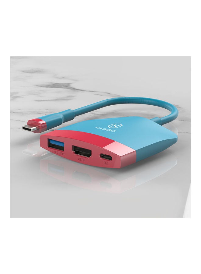 Hagibis - Portable Switch Dock TV Dock for Nintendo Switch Red/Blue - Image 1
