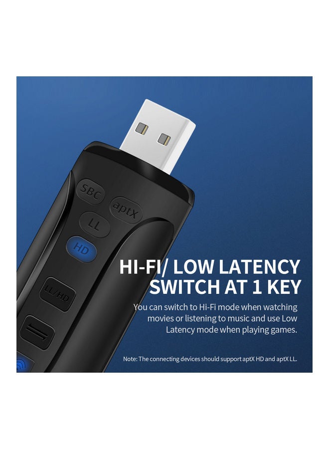 USB BT 5.0 Audio Transmitter V9369_P Black - Image 4