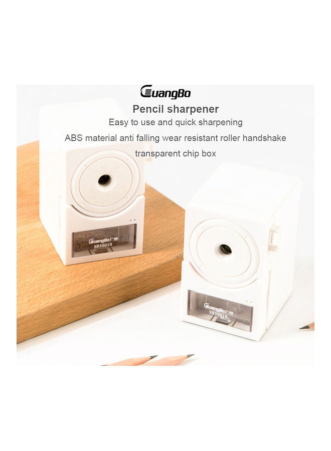 Guangbo Manual Pencil Sharpener Creative Hand Pencil Sharpener Student White - Image 3