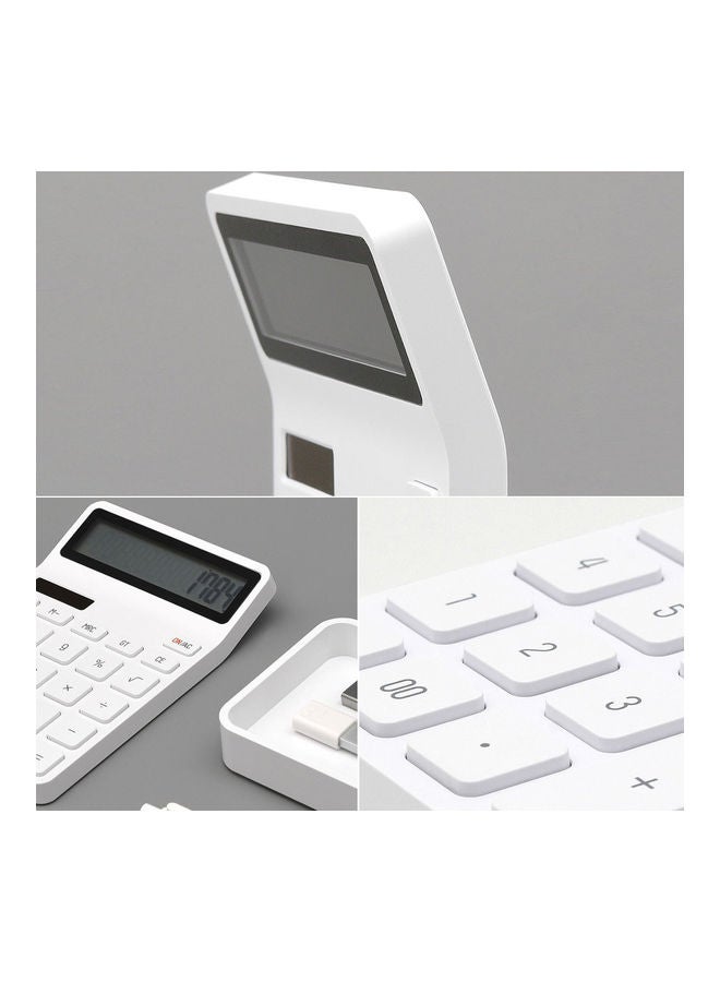 Generic Mini Desktop Electronic Portable Calculator 12 Digital LCD White  - Image 2