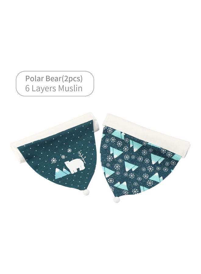 insular Insular 2 Pack Baby Bib Wipe Sweat Absorbent Cloth Cotton Triangle Soft Cartoon Bandana Drool Bibs For Home Life Travel Toddlers Kids - Image 3