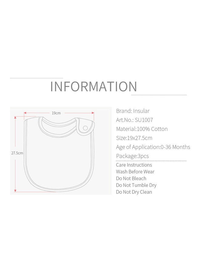 انسولار مجموعة مرايل للرضاعة والتسنين مصنوعة من القطن العضوي 100%، ومكونة من ثلاث قطع. - Image 5