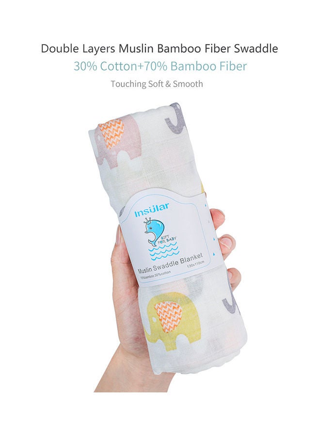 Insular Muslin Swaddle Blanket Bamboo Fiber & Cotton Baby Blankets Soft & Breathable Portable Nursery Blankets For Infants Toddlers Kids Home Or Travel (51.2 x 43.3In) - Image 4