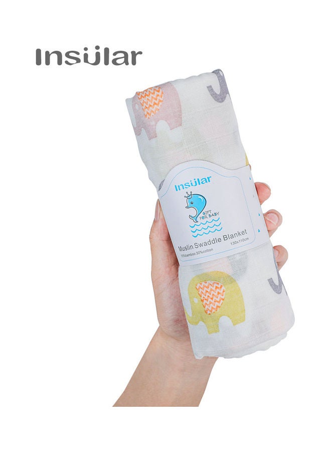 Insular Muslin Swaddle Blanket Bamboo Fiber & Cotton Baby Blankets Soft & Breathable Portable Nursery Blankets For Infants Toddlers Kids Home Or Travel (51.2 x 43.3In) - Image 3