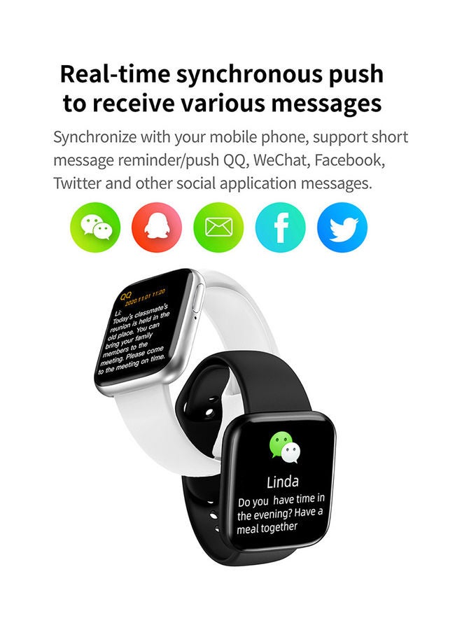 P80S  Global Version Smart Watch 1.6'' IPS Screen Fitness Tracker White - Image 4
