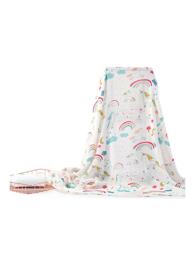 انسولار بطانية تقميط مصنوعة من نسيج موسلين القطني بتصميم مستطيل مصنوعة من ألياف الخيزران والقطن، بطانيات أطفال ناعمة وقابلة للتهوية ومحمولة للرضع والأطفال الصغار، للاستخدام سواء في المنزل أو عند السفر (51.2 × 43.3 بوصة) - Image 1