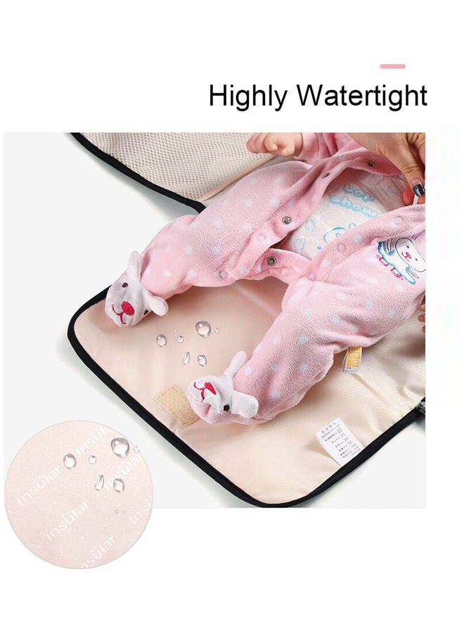 insular Foldable Waterproof 3-Layers Baby Changing Pad with Multiple Pockets - Image 3