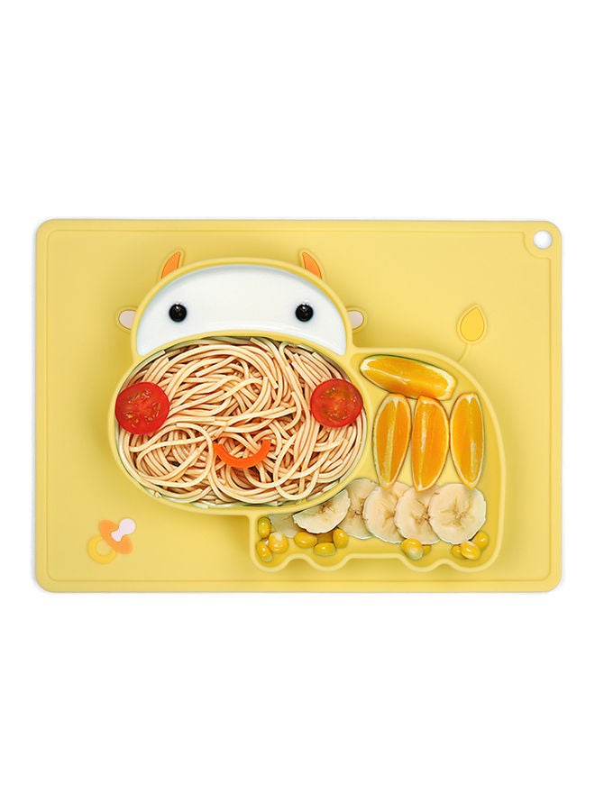 Hippo Shape Food Catching Non-Slip Heat-Resistant Silicone Baby Placemat - Image 1