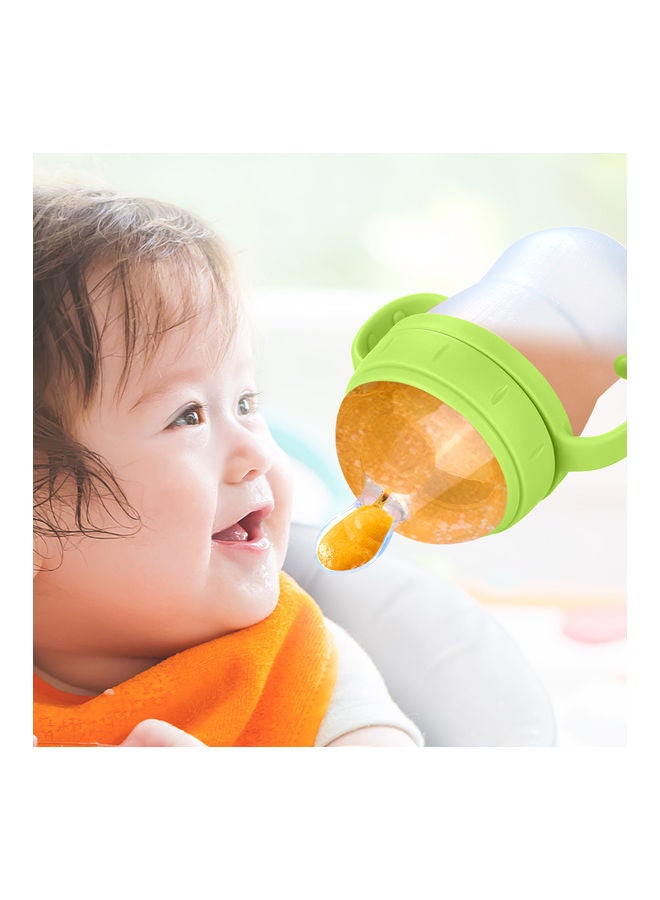 240ml-Silicone Squeeze Leak Proof Non-Toxic Baby Rice Cereal Bottle with Dispensing Spoon  - Image 4