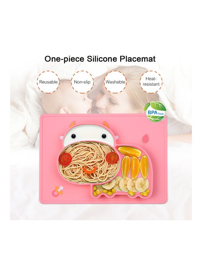 Hippo Shape Food Catching Non-Slip Heat-Resistant Silicone Baby Placemat - Image 2