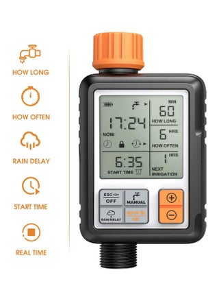 LCD Screen Electronic Automatic Water Timer Sprinkler Tool Black/Orange 16cm - v1630008556/N50477251A_1