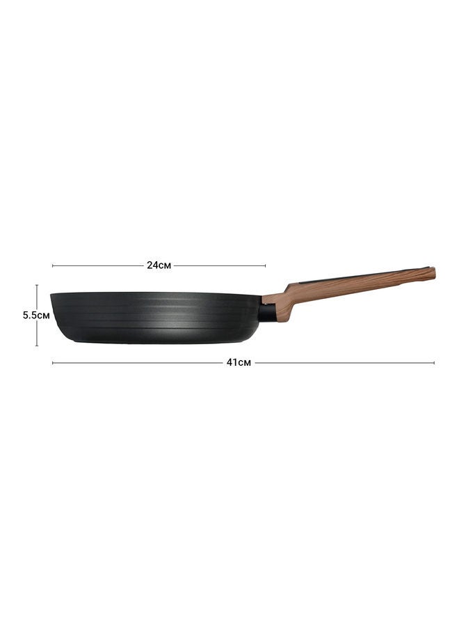 Fissman Frying Pan Aluminum With Non-Stick Coating Diamond Series Black 24cm - Image 3