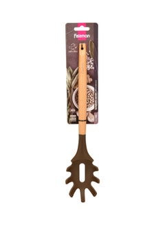Chefs Tools Silicone Spaghetti Server With Wooden Handle Brown 32.5cm