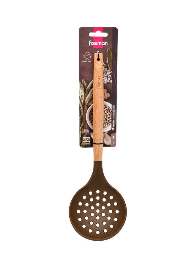 فيسمان مقصوصة من السيليكون بمقبض خشبي من مجموعة شيفس تولز بني/بيج - Image 1